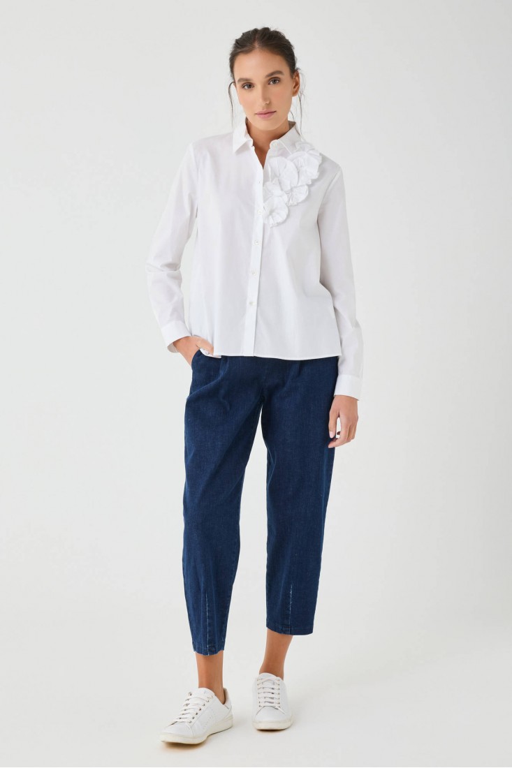 Zanetti 1965 Camicia con applicazione floreale Qualità Garantita