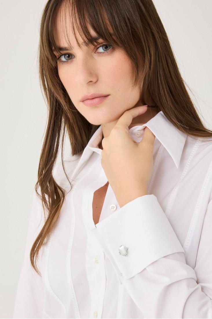 Zanetti 1965 Camicia con ricami verticali Negozi Online