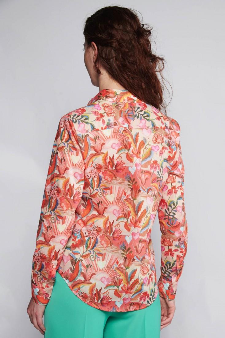 Zanetti 1965 Camicia in cotone stampato LIberty Sconto