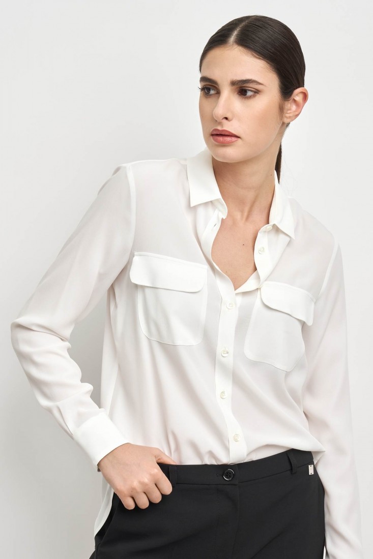 Zanetti 1965 Camicia in misto seta con tasche frontali CLOE Economico