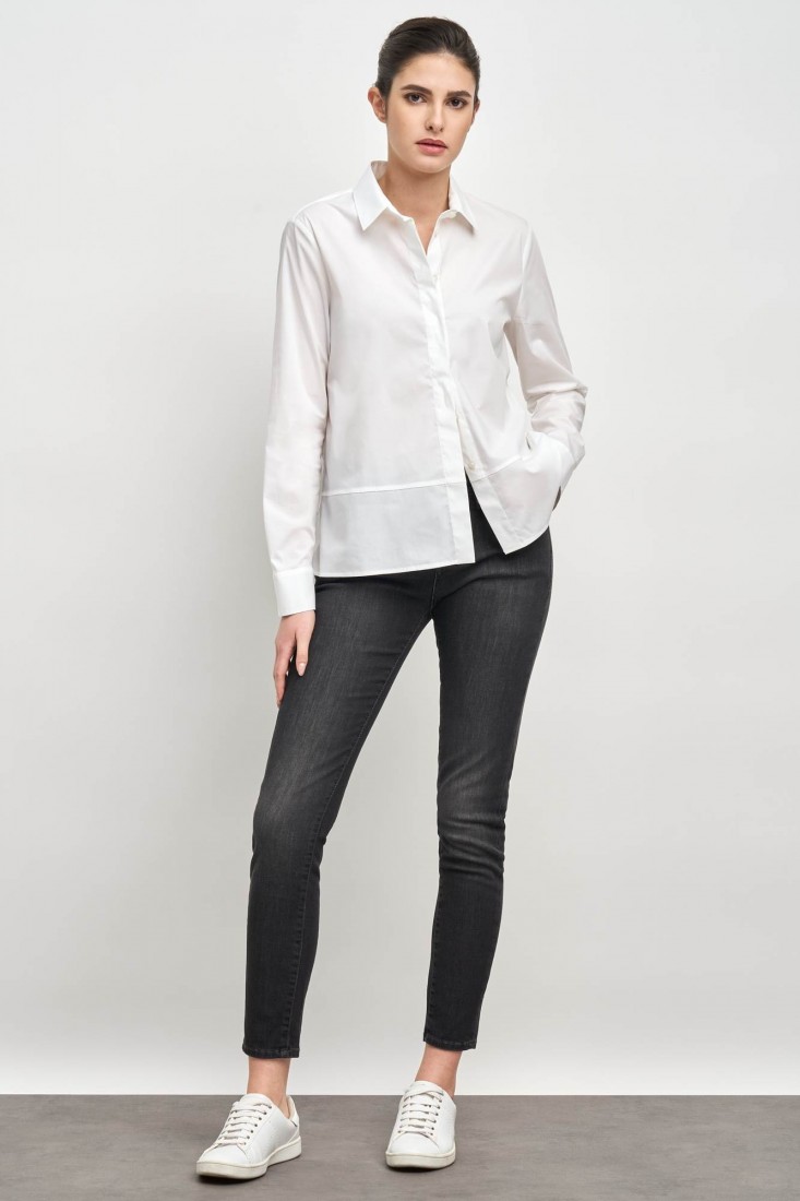 Zanetti 1965 Camicia asimmetrica in cotone Online